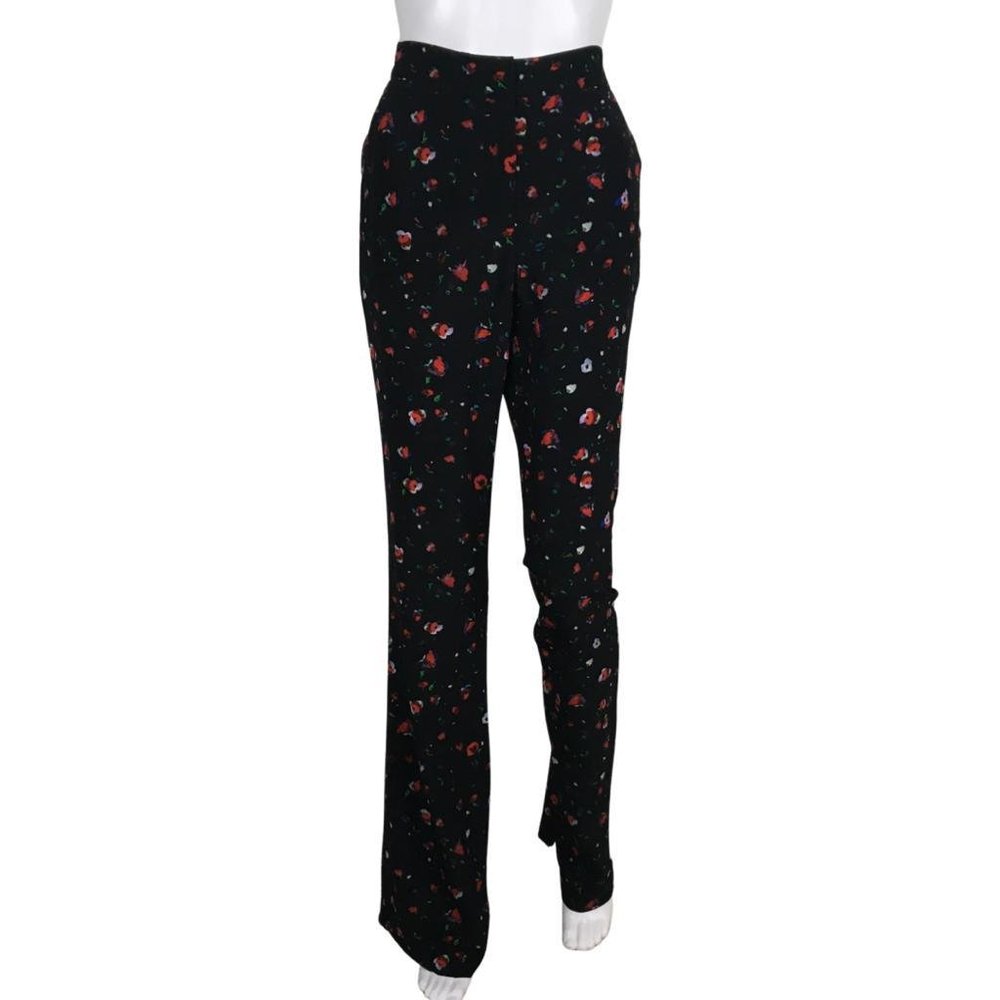 NWT Derek Lam 10 Crosby Women's Odessa Slim Flare Splatter Floral Pants